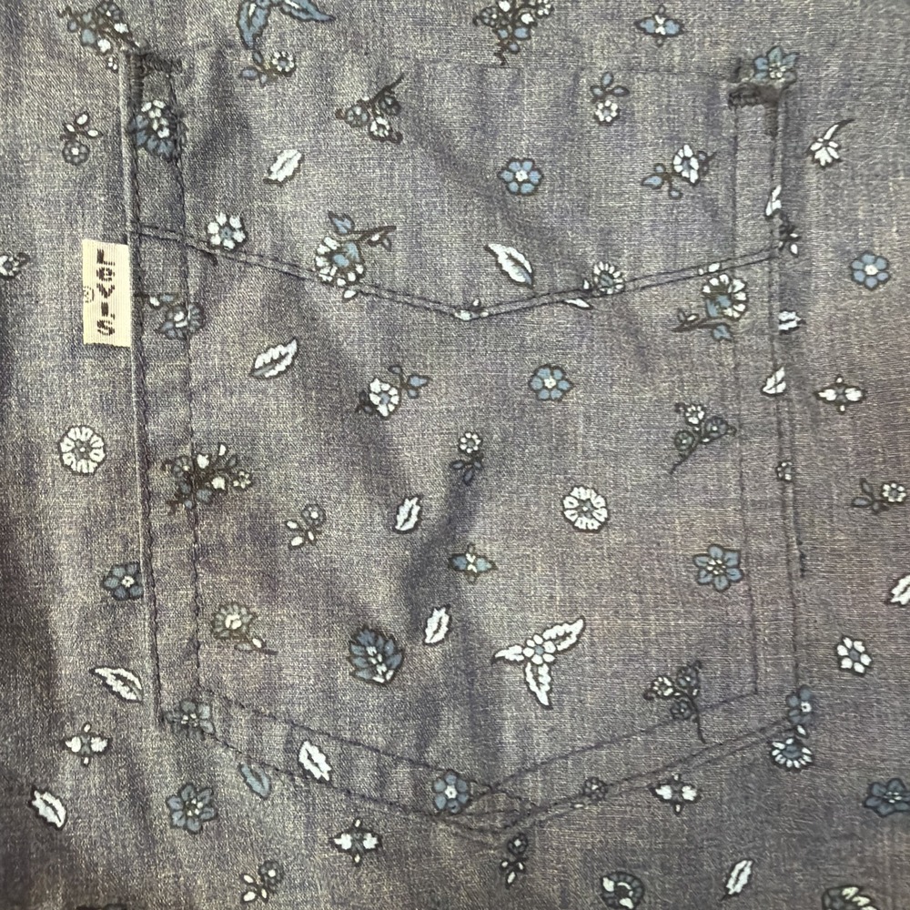 Levis Shirt Unisex S Long Sleeve Button Up Blue Graphic Collared Pocket Logo 330 - Picture 2 of 7